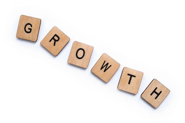Słowo wzrost — Zdjęcie stockowe
