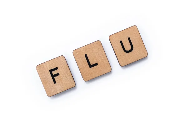 La palabra FLU — Foto de Stock