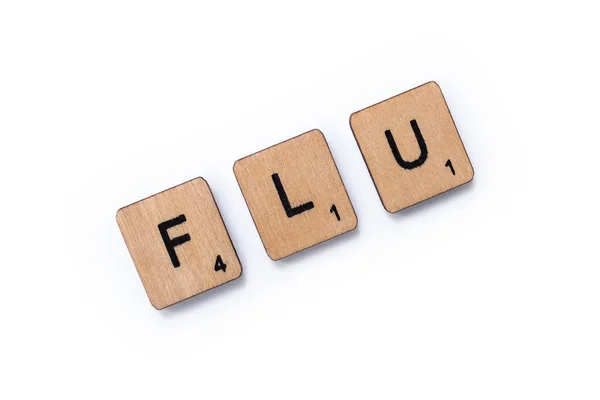 La palabra FLU — Foto de Stock