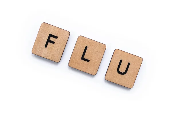 La palabra FLU — Foto de Stock