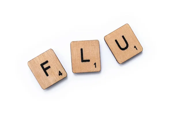 A palavra FLU — Fotografia de Stock