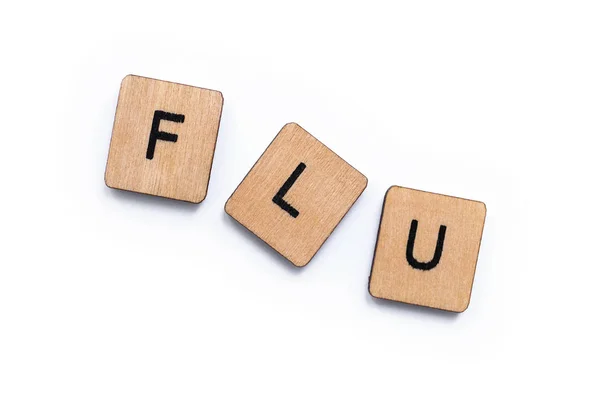 A palavra FLU — Fotografia de Stock