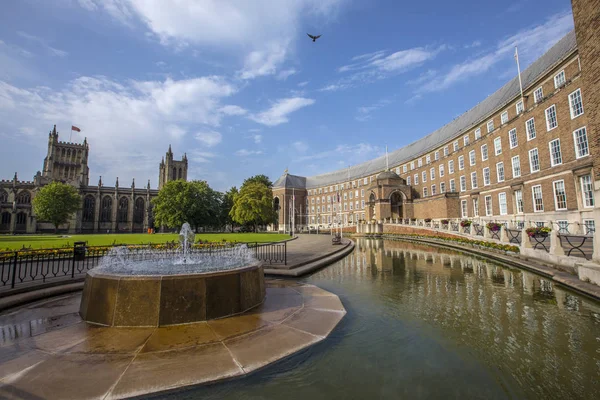 City Hall and Bristol Cathedral — Stock Photo, Image