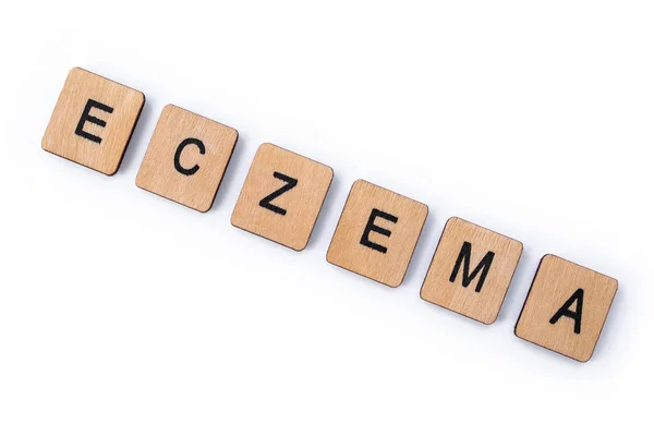 शब्द ECZEMA — स्टॉक फ़ोटो, इमेज