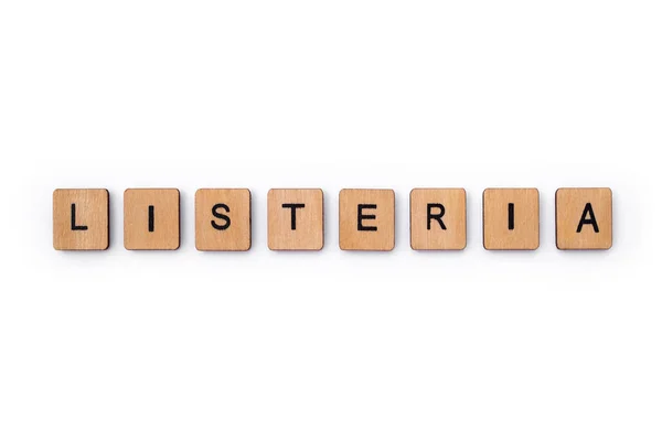 A palavra LISTERIA — Fotografia de Stock
