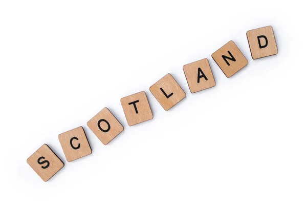 Het woord Schotland — Stockfoto