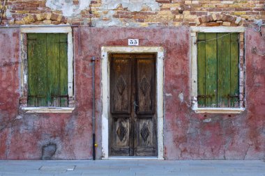 Burano 'da Evin Dış Yüzeyi