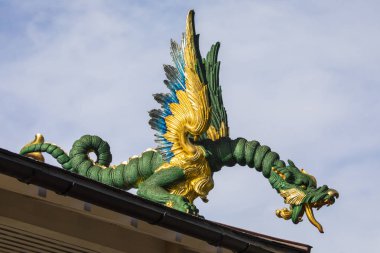 Kew Gardens 'taki Büyük Pagoda' da Ejderha Heykeli