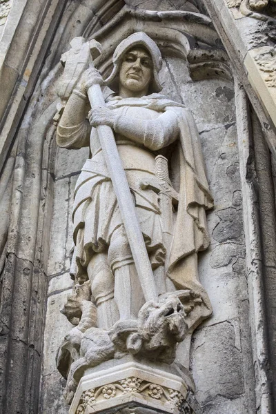 Scultura sulla parte esterna della Cattedrale di Exeter — Foto Stock