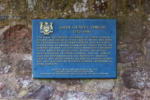 John Graves Simcoe Plaque in Exeter — Stock Photo, Image