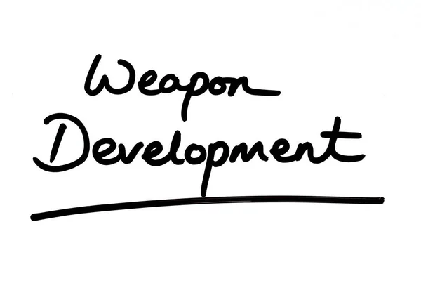 Weapon Development Handwritten White Background — Stock Photo, Image