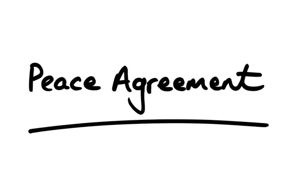 Acuerdo Paz Escrito Mano Sobre Fondo Blanco —  Fotos de Stock