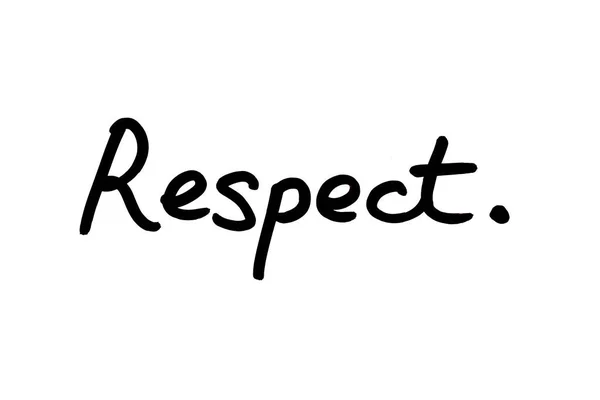 Respekt Handskriven Vit Bakgrund — Stockfoto