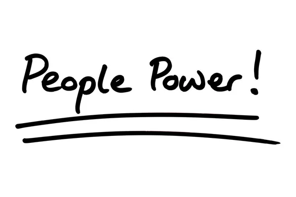 Mensen Macht Handgeschreven Een Witte Achtergrond — Stockfoto
