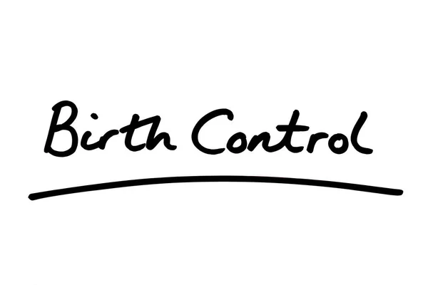 Birth Control Kézzel Írt Fehér Háttér — Stock Fotó
