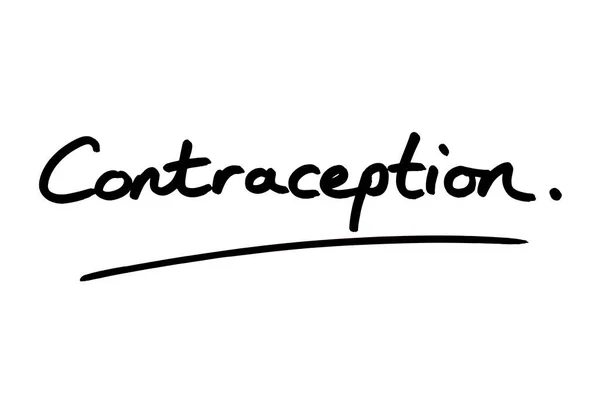 Word Contraception Handwritten White Background — Stock Photo, Image