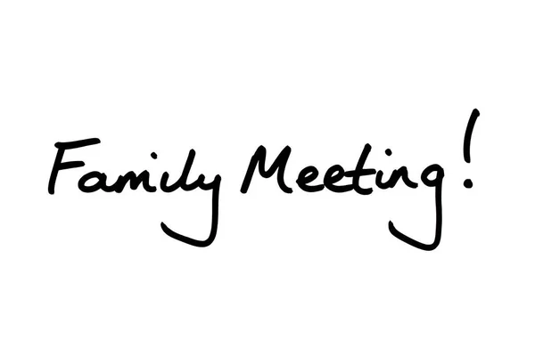 Οικογενειακή Συνάντηση Χειρόγραφη Λευκό Φόντο — Φωτογραφία Αρχείου