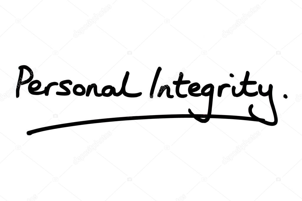 Personal Integrity handwritten on a white background.