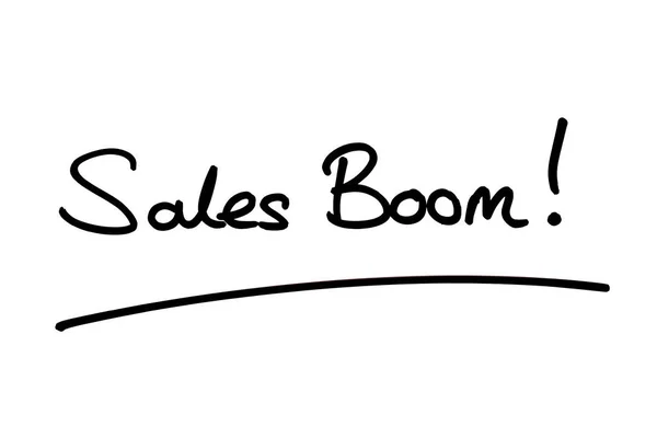 Boom Ventas Escrito Mano Sobre Fondo Blanco — Foto de Stock