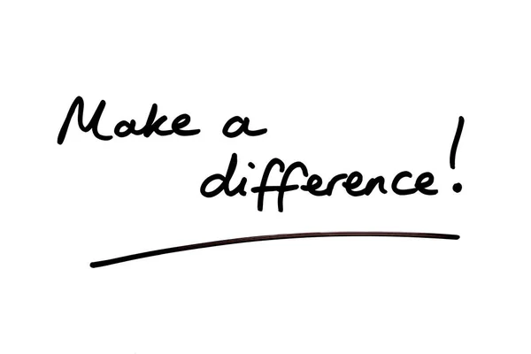 Make Difference Handwritten White Background — Stock Photo, Image