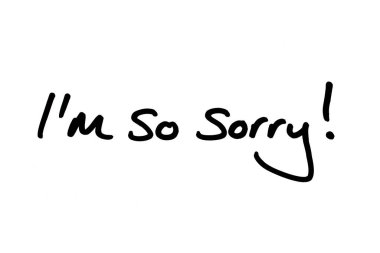 Im so sorry handwritten on a white background. clipart