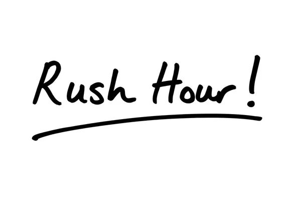 Rush Hour Handwritten White Background — Stock Photo, Image