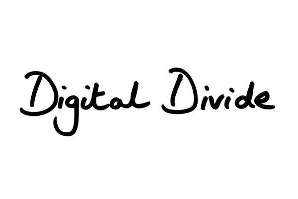 Digital Divide handwritten on a white background.