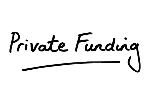 Private Funding Handwritten White Background — Stock Photo, Image