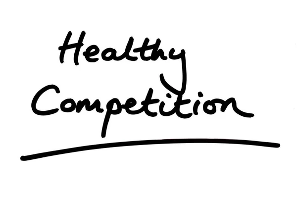 Competição Saudável Escrito Mão Fundo Branco — Fotografia de Stock