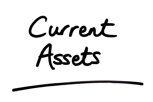 Aktuelle Vermögenswerte Handgeschrieben Auf Weißem Hintergrund — Stockfoto