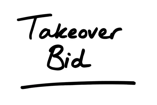 Takeover Bid Handwritten White Background — Stock Photo, Image