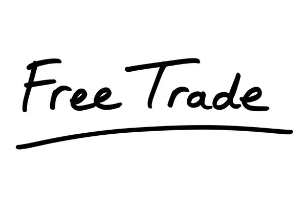 Libre Comercio Escrito Mano Sobre Fondo Blanco — Foto de Stock
