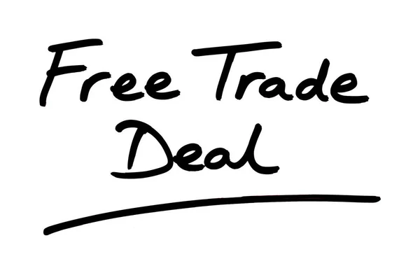 Συμφωνία Ελεύθερου Εμπορίου Χειρόγραφη Λευκό Φόντο — Φωτογραφία Αρχείου