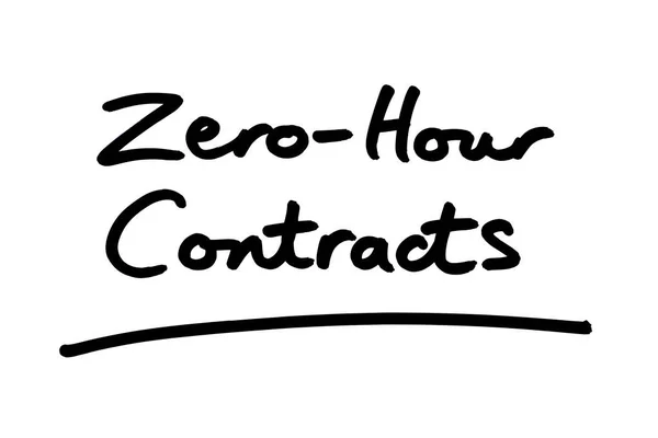 Contratti Zero Hour Scritti Mano Sfondo Bianco — Foto Stock