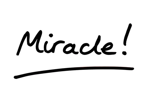 Milagro Escrito Mano Sobre Fondo Blanco — Foto de Stock