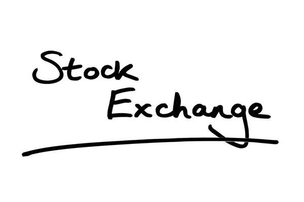 Stock Exchange Handwritten White Background — Stock Photo, Image