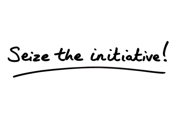 Seize Initiative Handwritten White Background — Stock Photo, Image