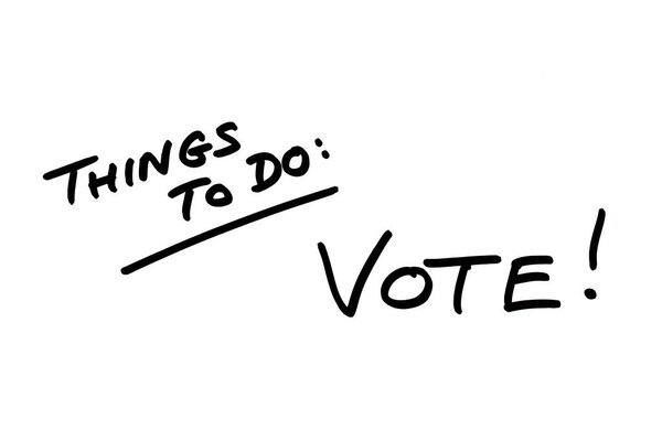 Things To Do - VOTE! handwritten on a white background.