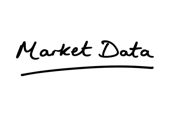 Market Data Handwritten Ona White Background — Stock Photo, Image