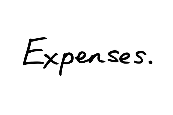 Word Expenses Handwritten White Background — Stock Photo, Image