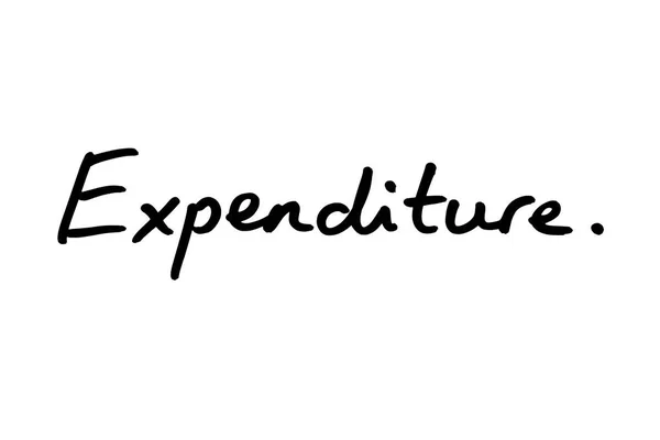 Word Expenditure Handwritten White Background — Stock Photo, Image