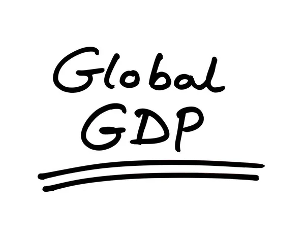 Pib Global Escrito Mão Sobre Fundo Branco — Fotografia de Stock