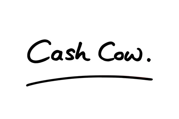 Cash Cow Написанная Руки Белом Фоне — стоковое фото