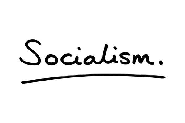 Socialismus Ručně Psaný Bílém Pozadí — Stock fotografie