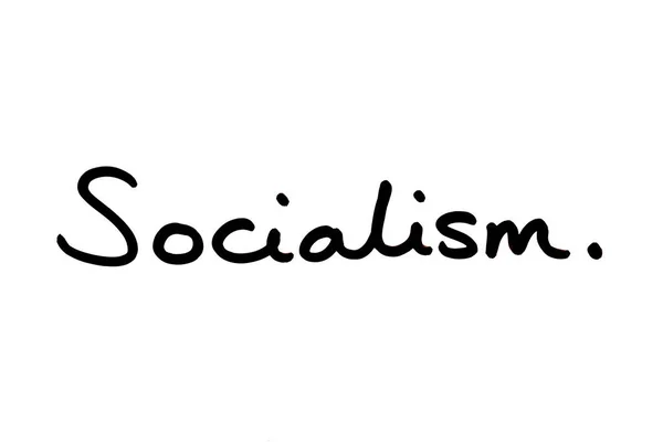 Socialismo Escrito Mão Sobre Fundo Branco — Fotografia de Stock