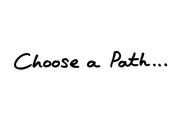 Válasszon Egy Path Kézzel Írt Fehér Háttér — Stock Fotó