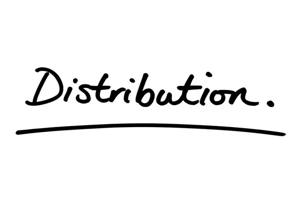 Distribution Handskriven Vit Bakgrund — Stockfoto