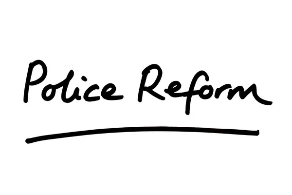 Police Reform Handwritten White Background — Stock Photo, Image