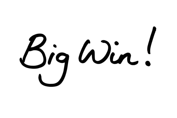 Big Win Handwritten White Background — Stock Photo, Image