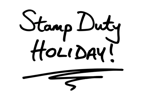 Stämpel Duty Holiday Handskriven Vit Bakgrund — Stockfoto